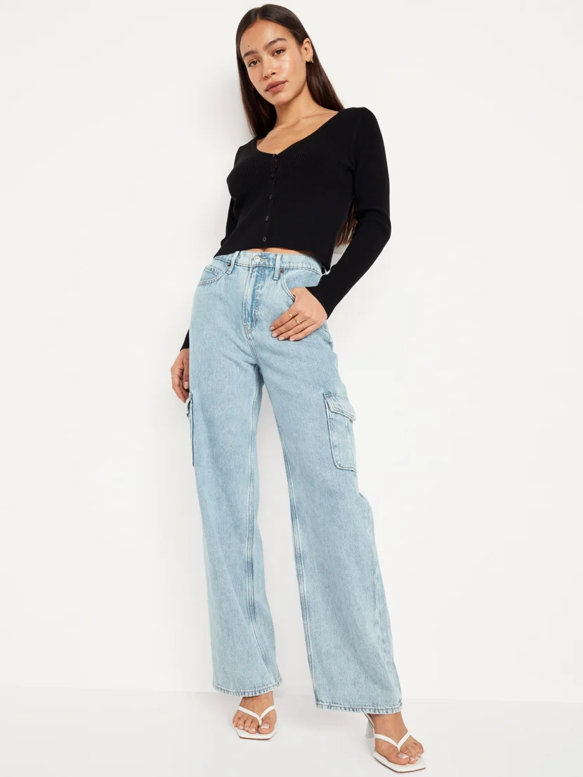 OLD NAVY Quần Jean Nữ Ống Rộng