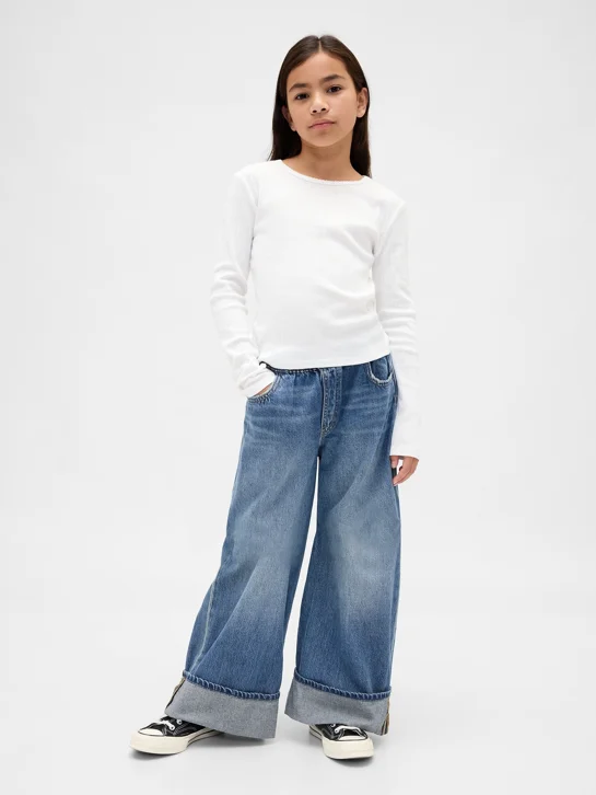 GAP Quần Jeans Dài Bé Gái - Baggy