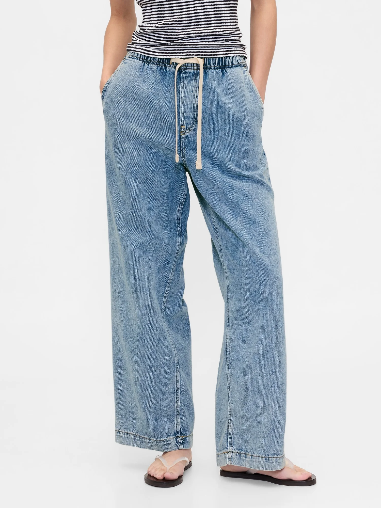 GAP Quần Jeans Dài Nữ - Wide Leg
