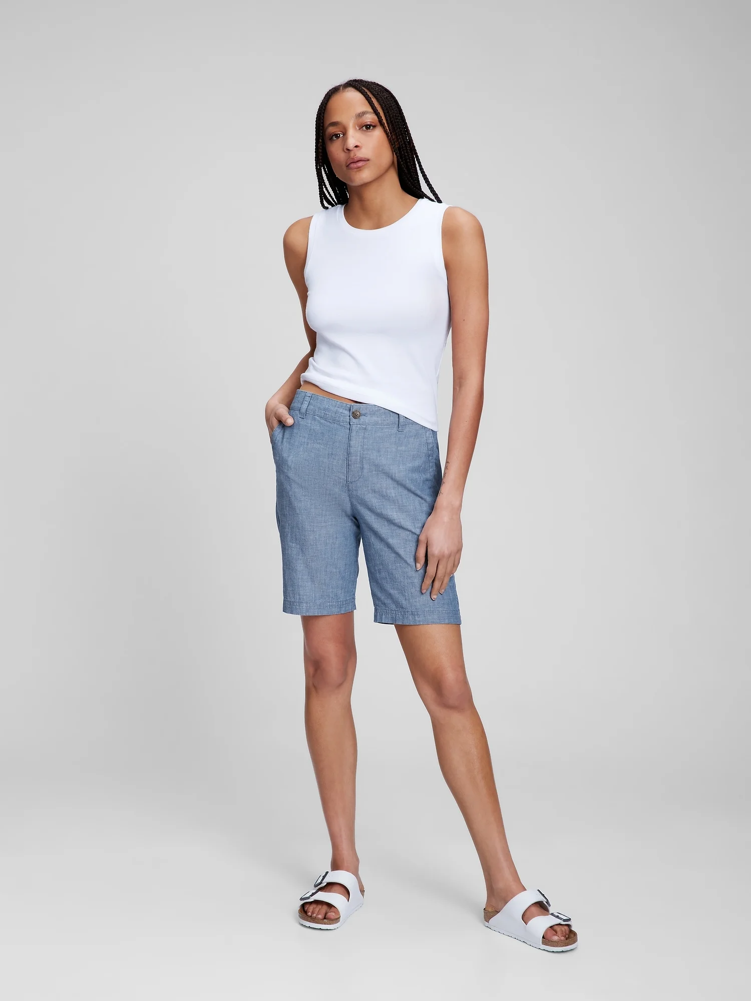 GAP Quần Short Vải Nữ - Woven Bermuda