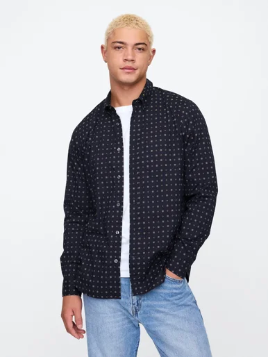GAP Áo Sơ Mi Nam - Stretch Poplin Shirt in Standard Fit
