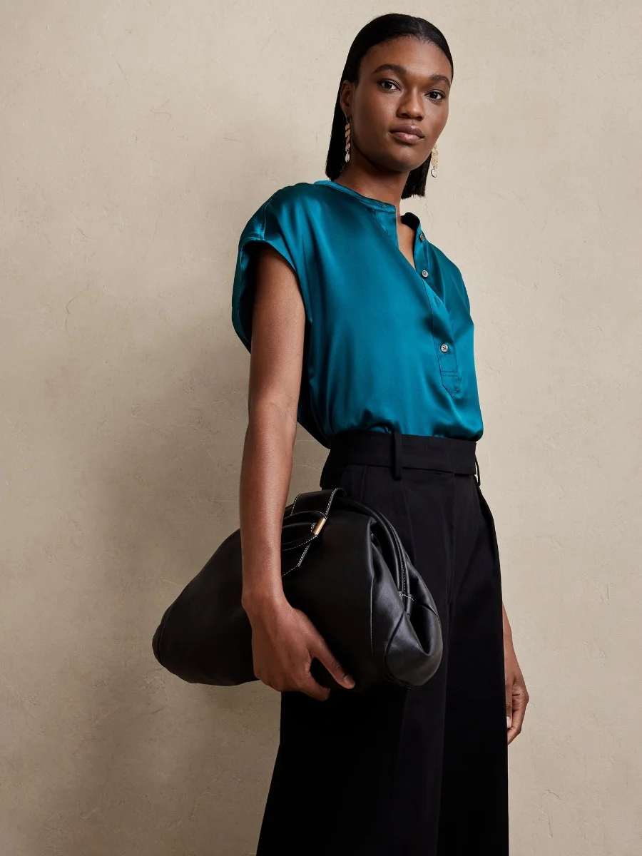 BANANA REPUBLIC Áo Sơ Mi Nữ Ss Silk Charmeuse Dolman Popover