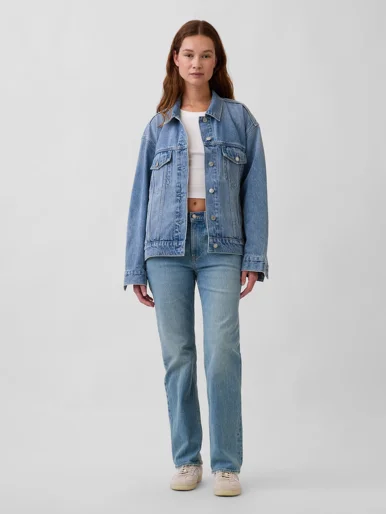 GAP Quần Jeans Dài Nữ - Relaxed Straight