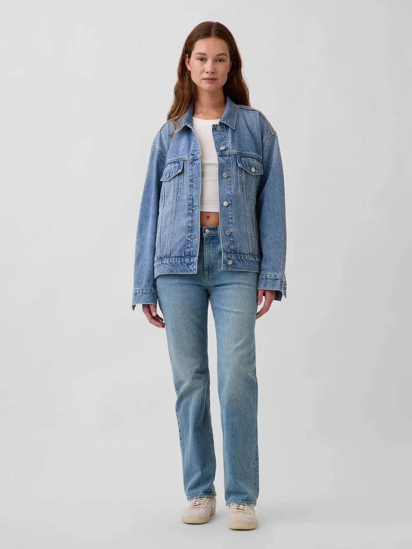 GAP Quần Jeans Dài Nữ - Relaxed Straight