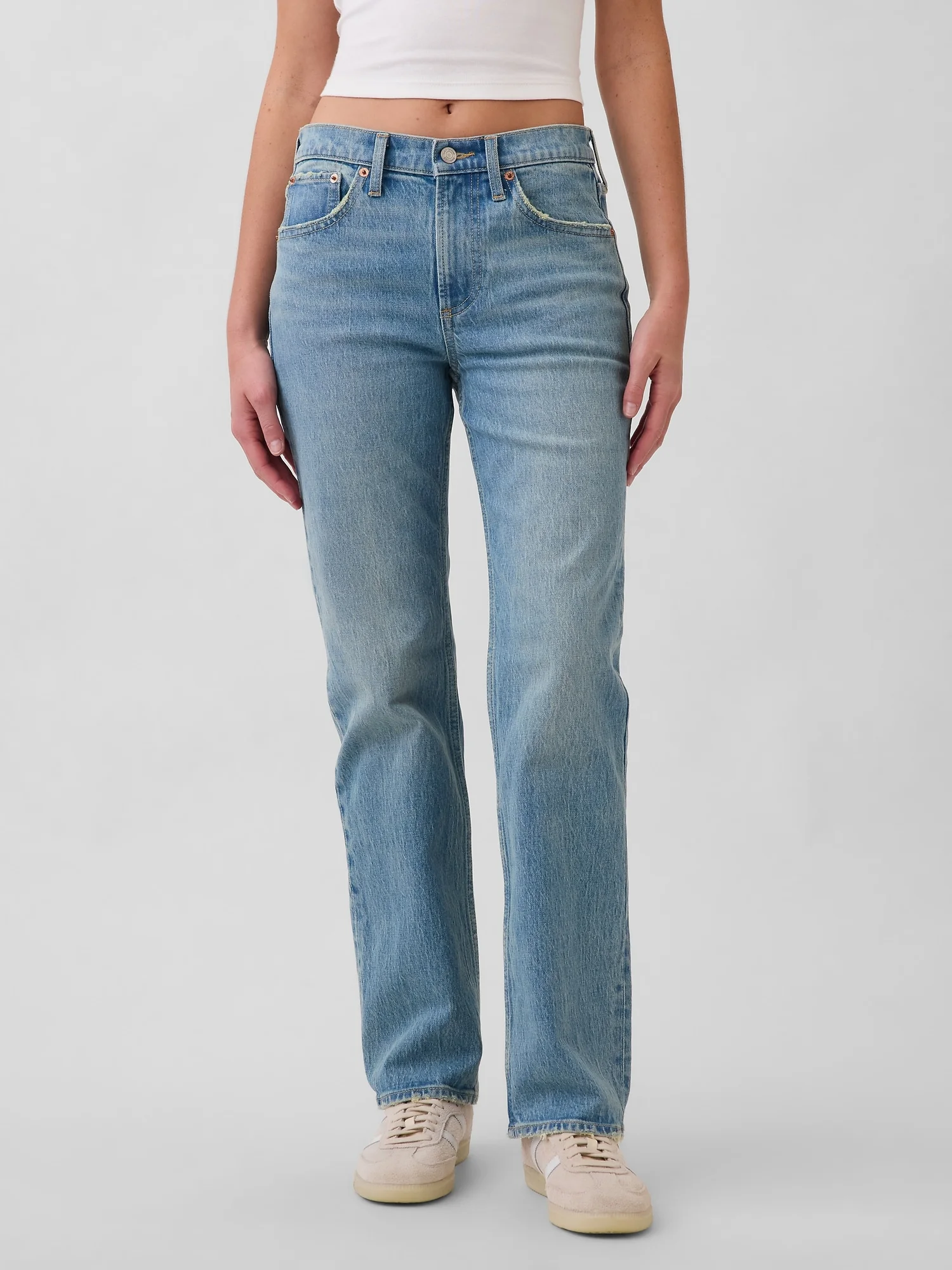 GAP Quần Jeans Dài Nữ - Relaxed Straight
