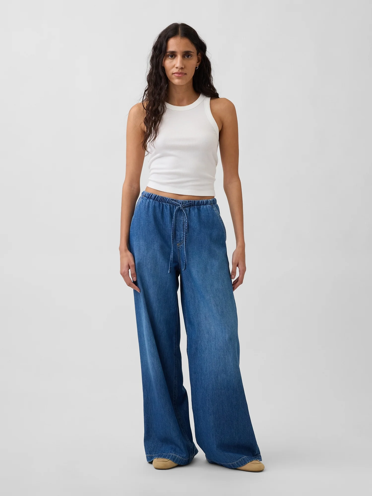GAP Quần Jeans Dài Nữ - Baggy