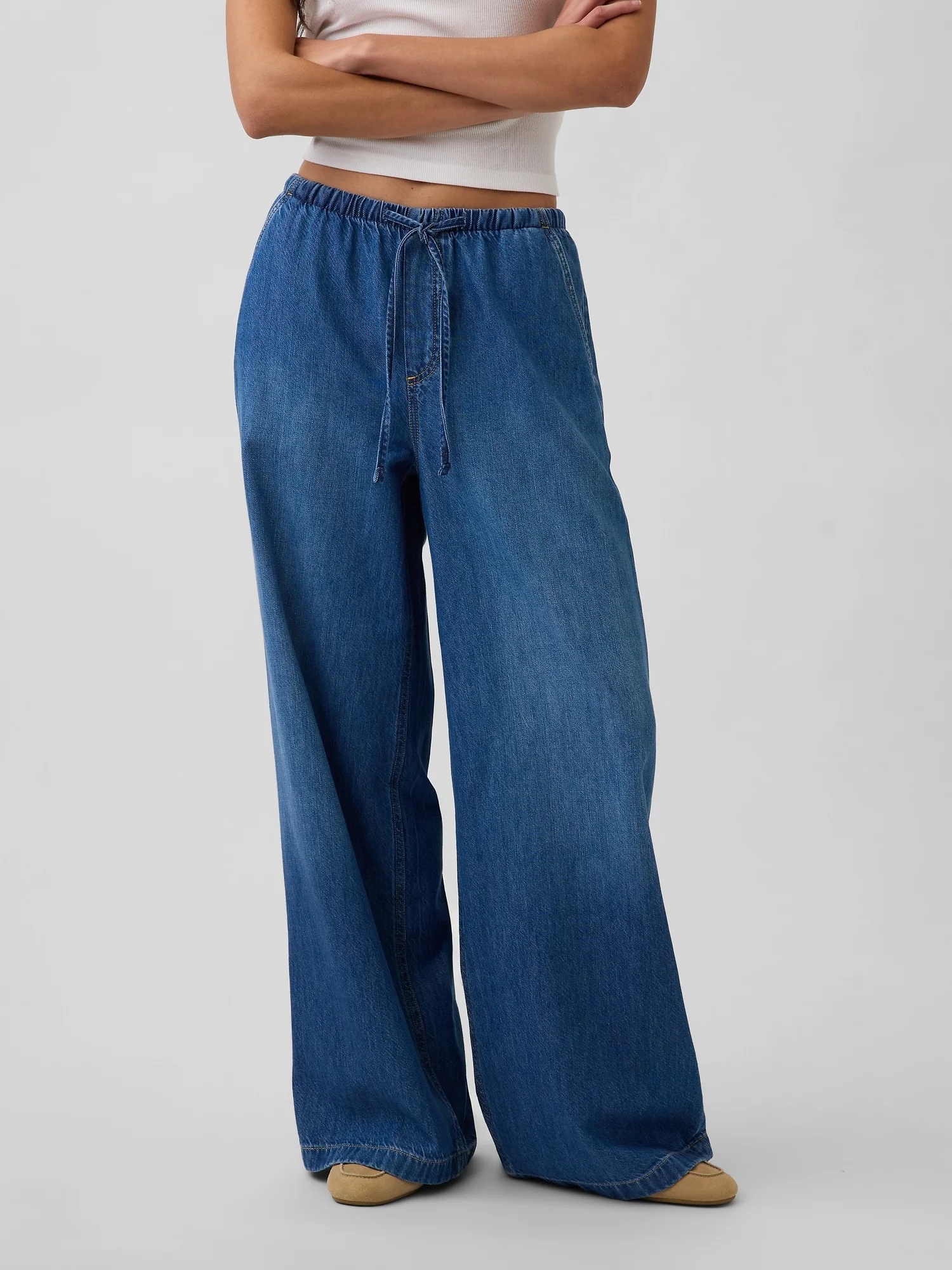 GAP Quần Jeans Dài Nữ - Baggy