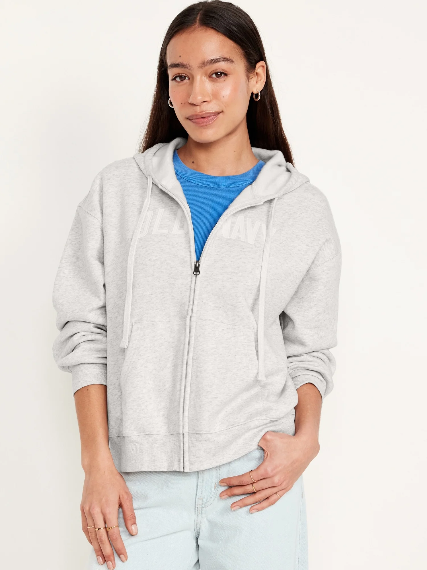 OLD NAVY Áo Khoác Dây Kéo Tay Dài Nữ