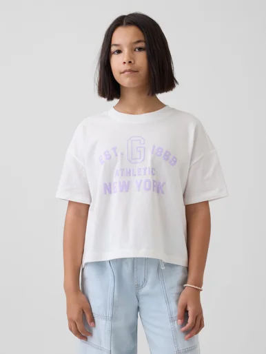 GAP Áo Thun Tay Ngắn Bé Gái - Oversized