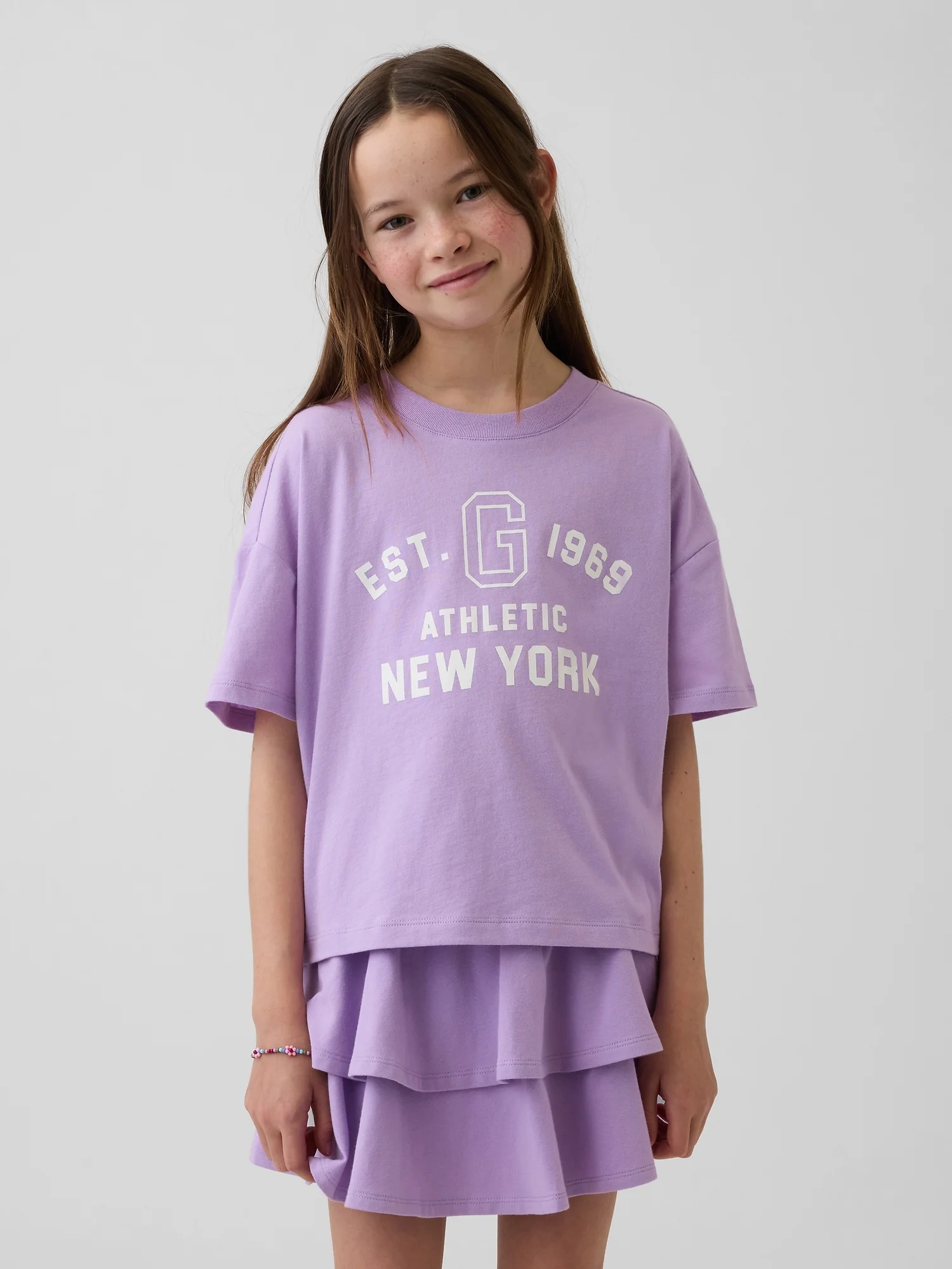 GAP Áo Thun Tay Ngắn Bé Gái - Oversized