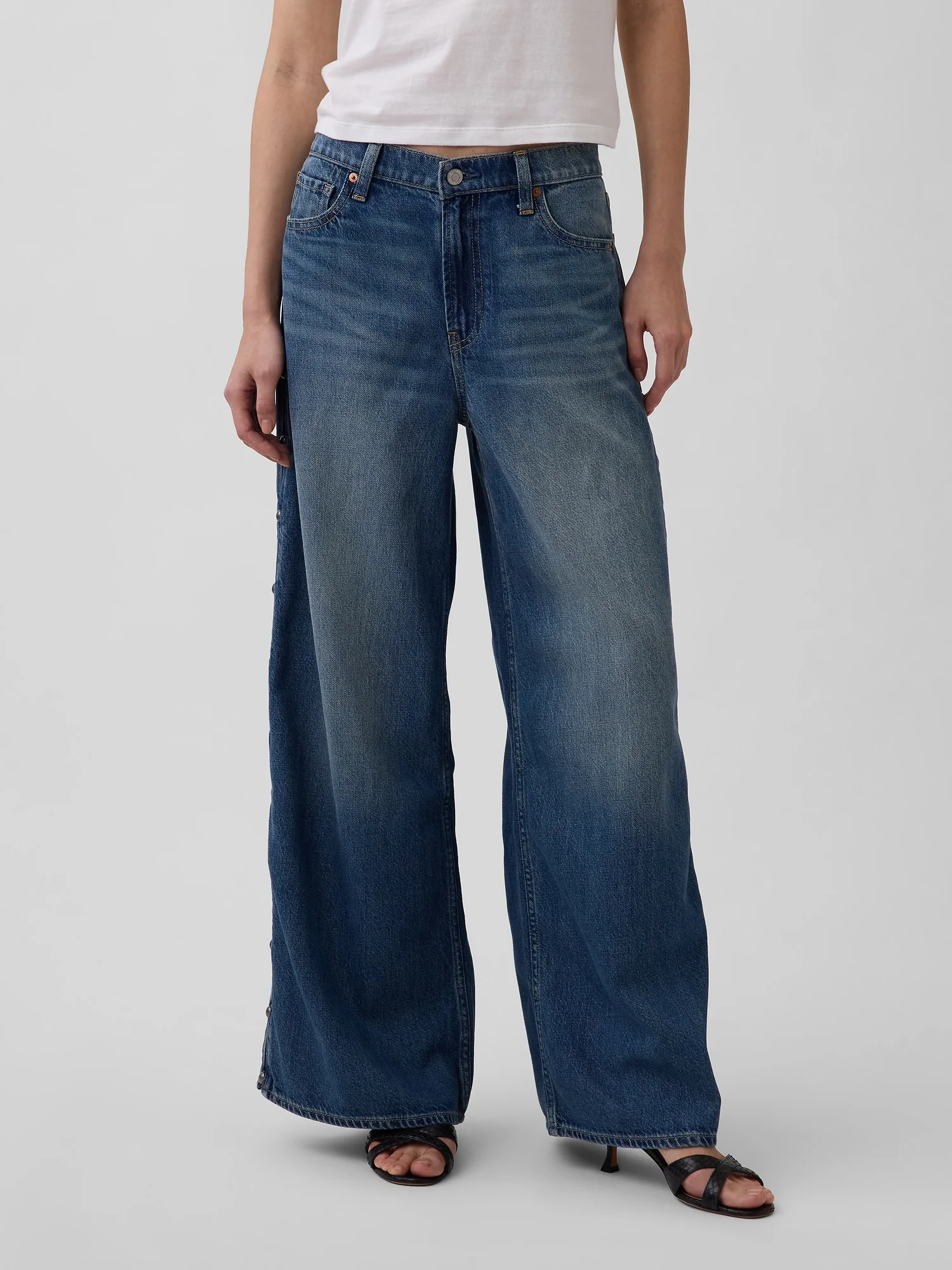 GAP Quần Jeans Dài Nữ - Baggy