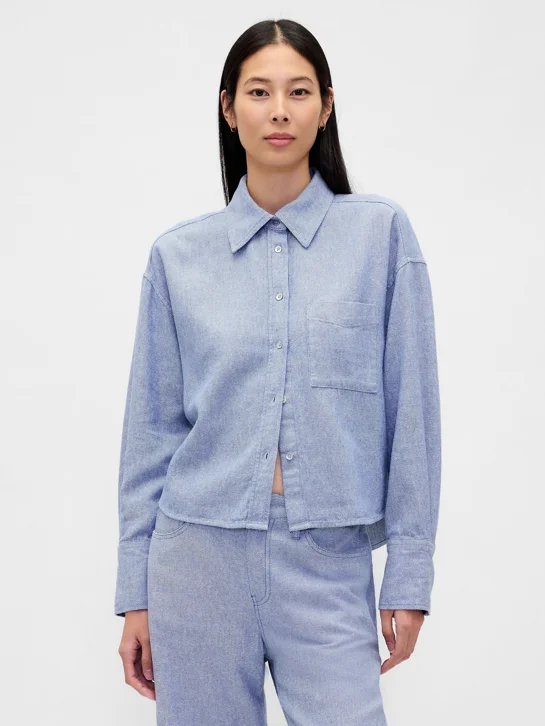 GAP Áo Sơ Mi Tay Dài Nữ - Oversized