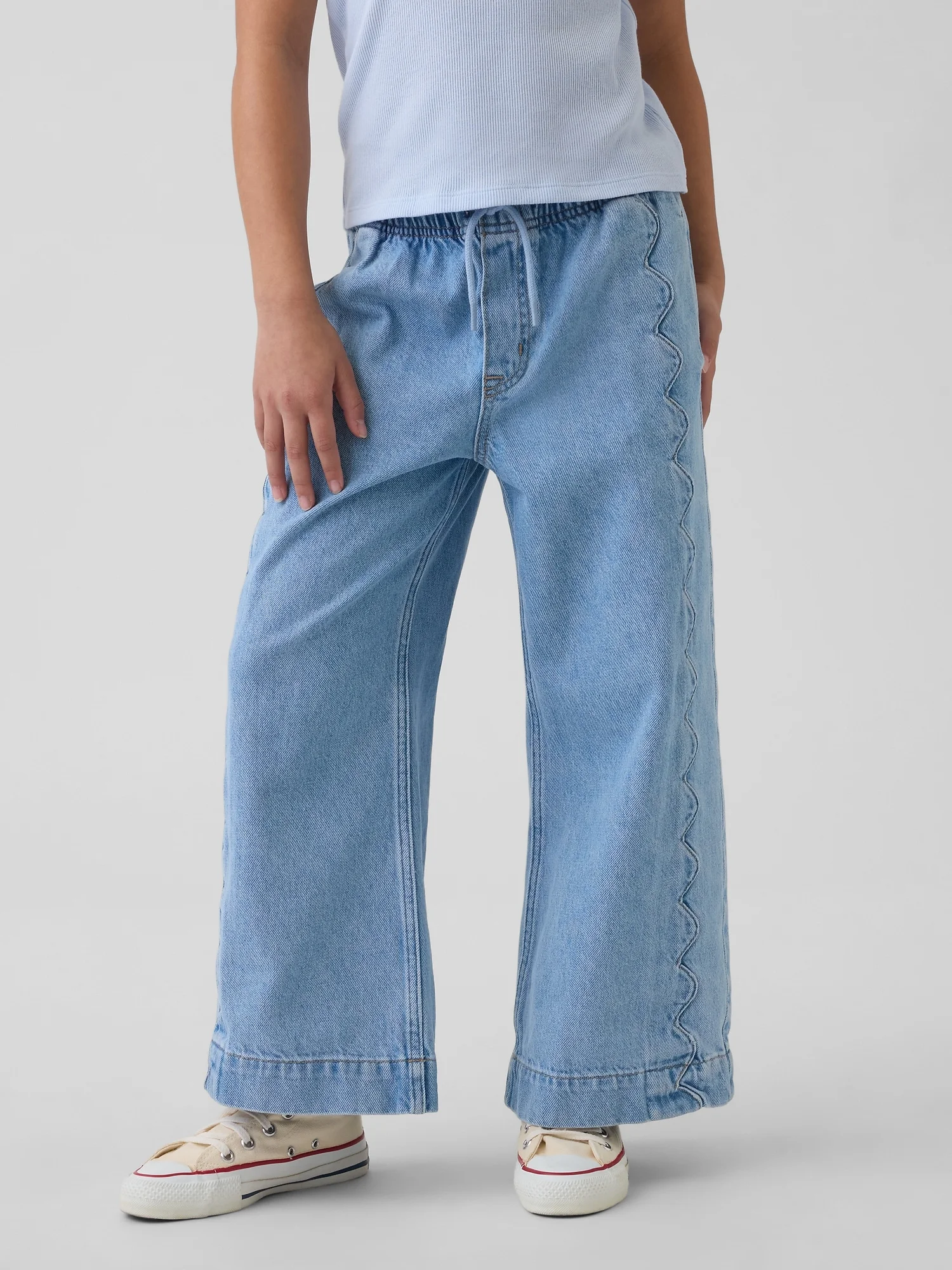 GAP Quần Jeans Dài Bé Gái - Wide Leg