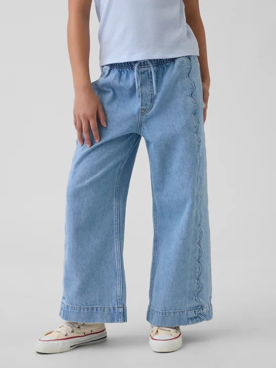 GAP Quần Jeans Dài Bé Gái - Wide Leg