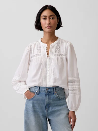 GAP Áo Sơ Mi Tay Dài Nữ