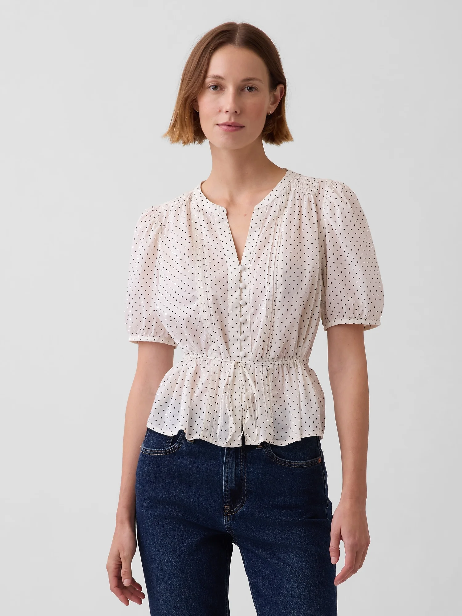 GAP Áo Sơ Mi Tay Ngắn Nữ