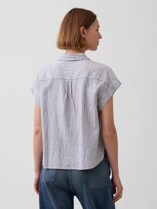 GAP Áo Sơ Mi Tay Ngắn Nữ - Oversized