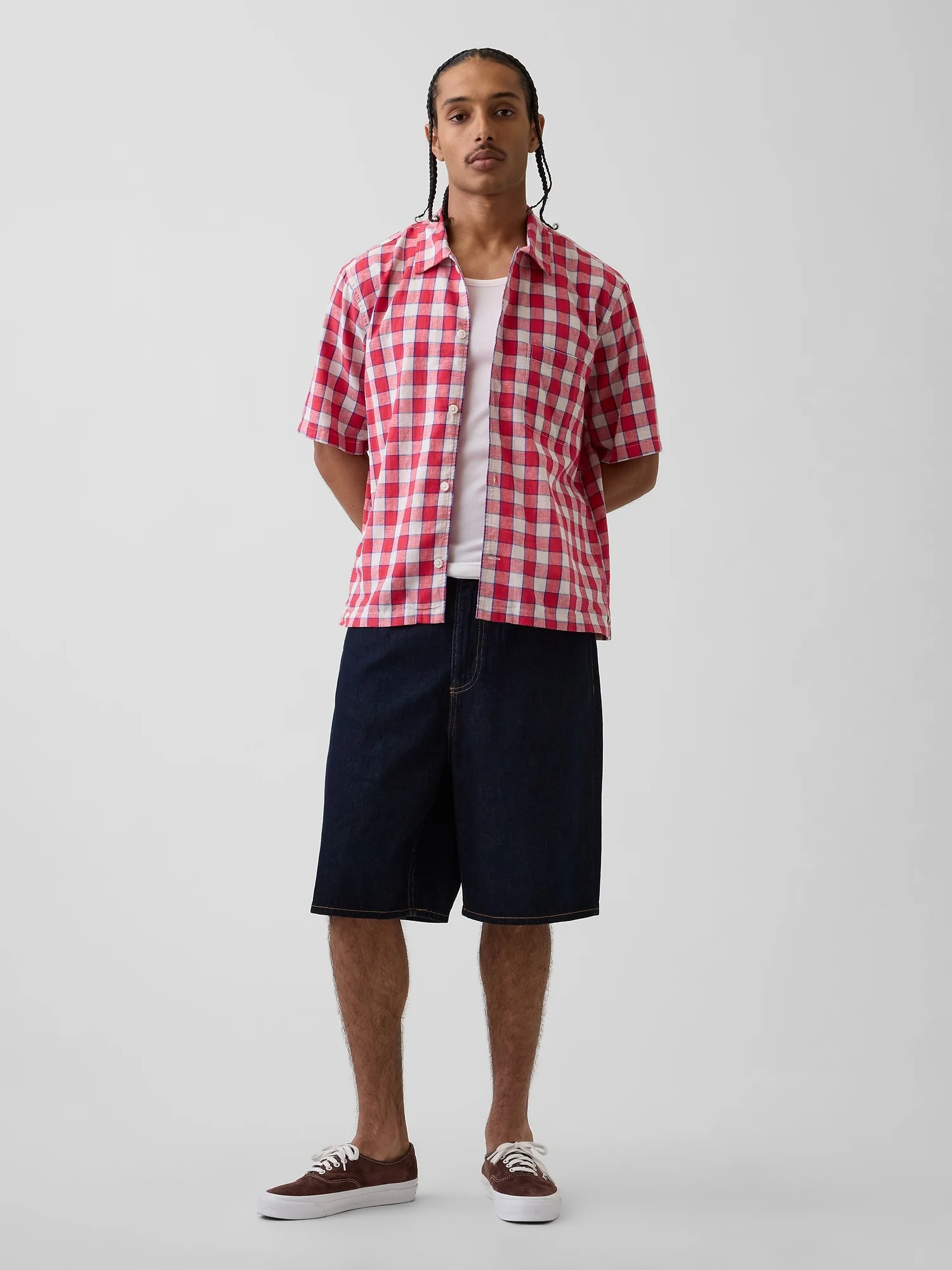 GAP Áo Sơ Mi Tay Ngắn Nam - Relaxed Straight
