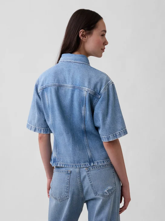 GAP Áo Sơ Mi Tay Ngắn Nữ