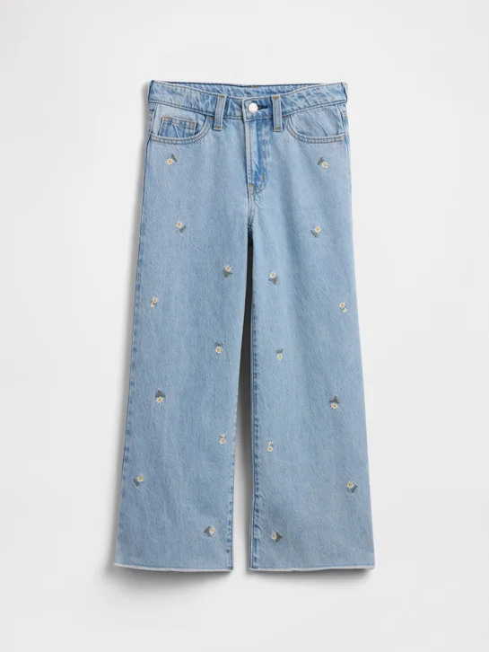 GAP Quần Jeans Dài Bé Gái - Wide Leg