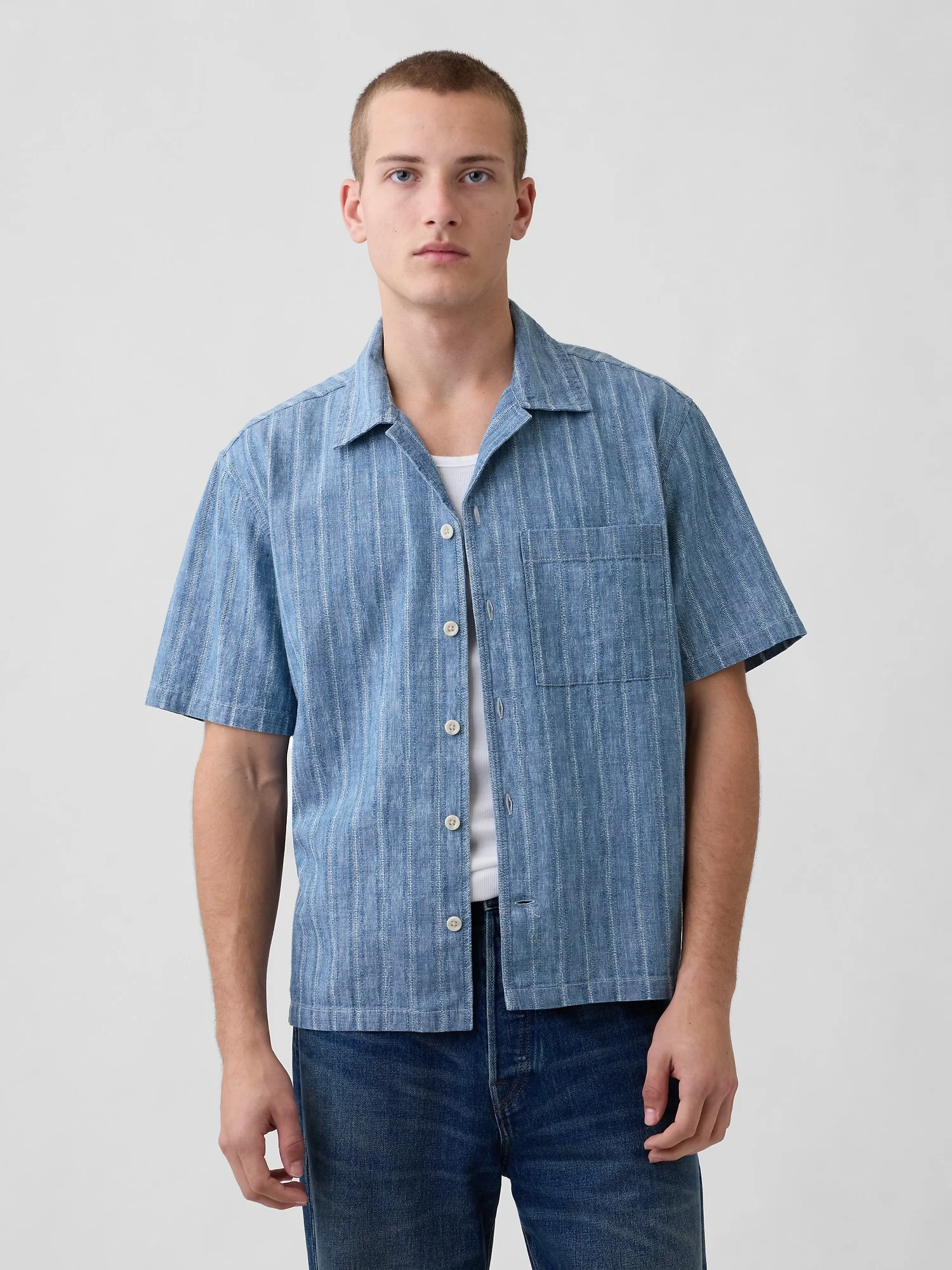 GAP Áo Sơ Mi Tay Ngắn Nam