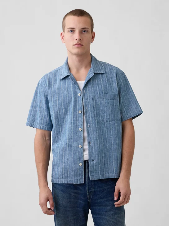 GAP Áo Sơ Mi Tay Ngắn Nam