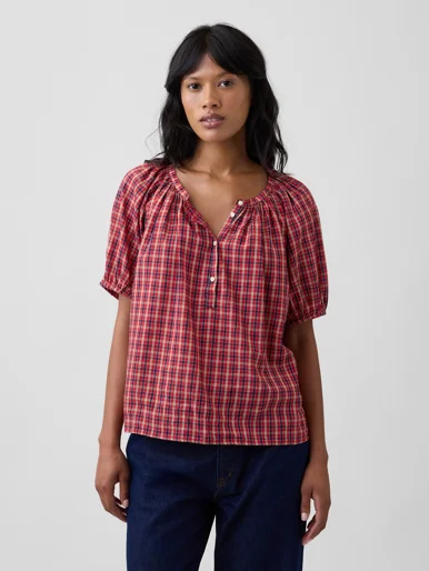 GAP Áo Sơ Mi Tay Ngắn Nữ - Oversized