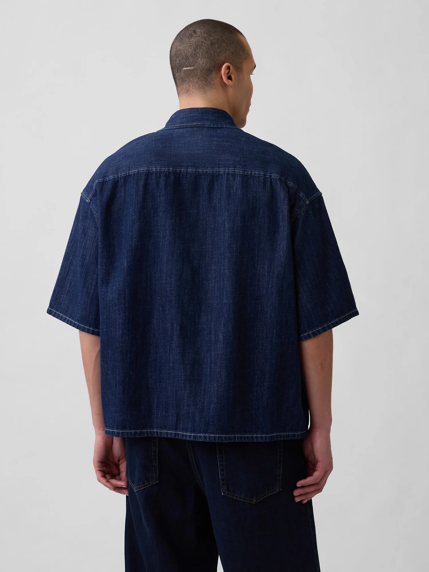 GAP Áo Sơ Mi Tay Ngắn Nam - Oversized Straight