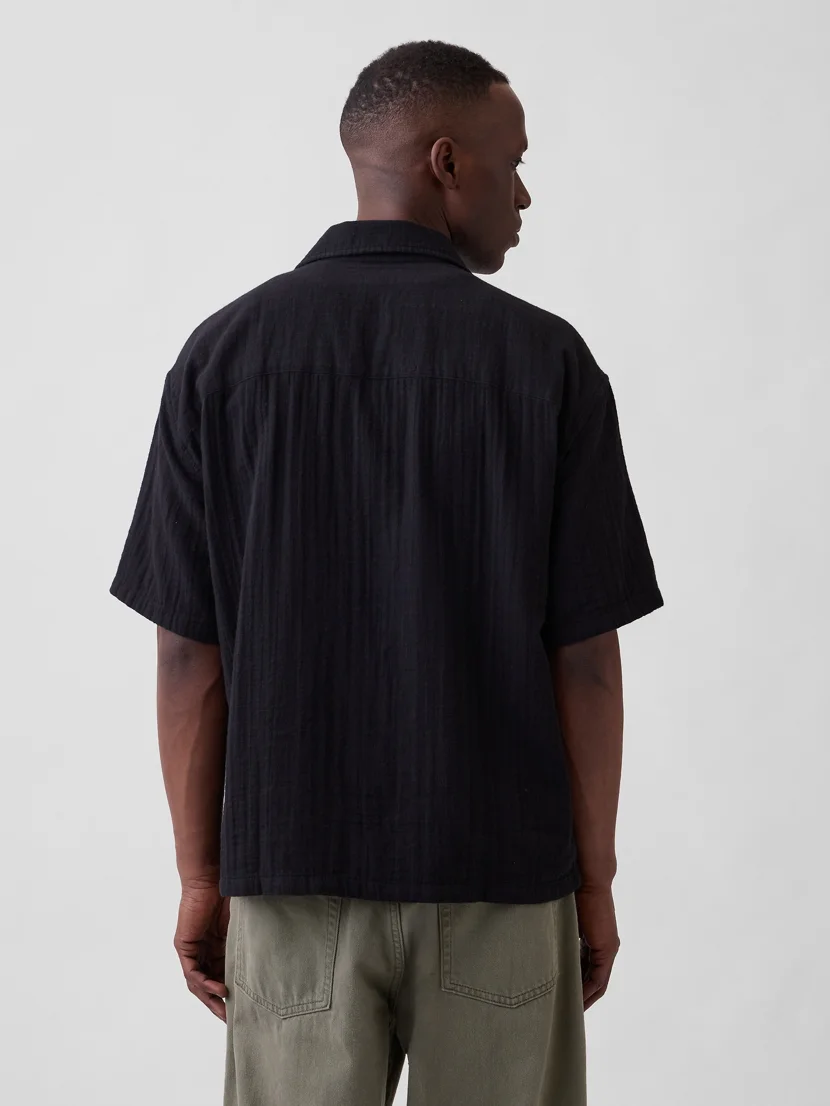 GAP Áo Sơ Mi Tay Ngắn Nam - Boxy Fit