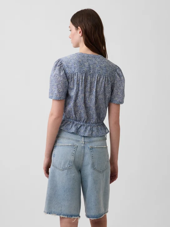 GAP Áo Sơ Mi Tay Ngắn Nữ