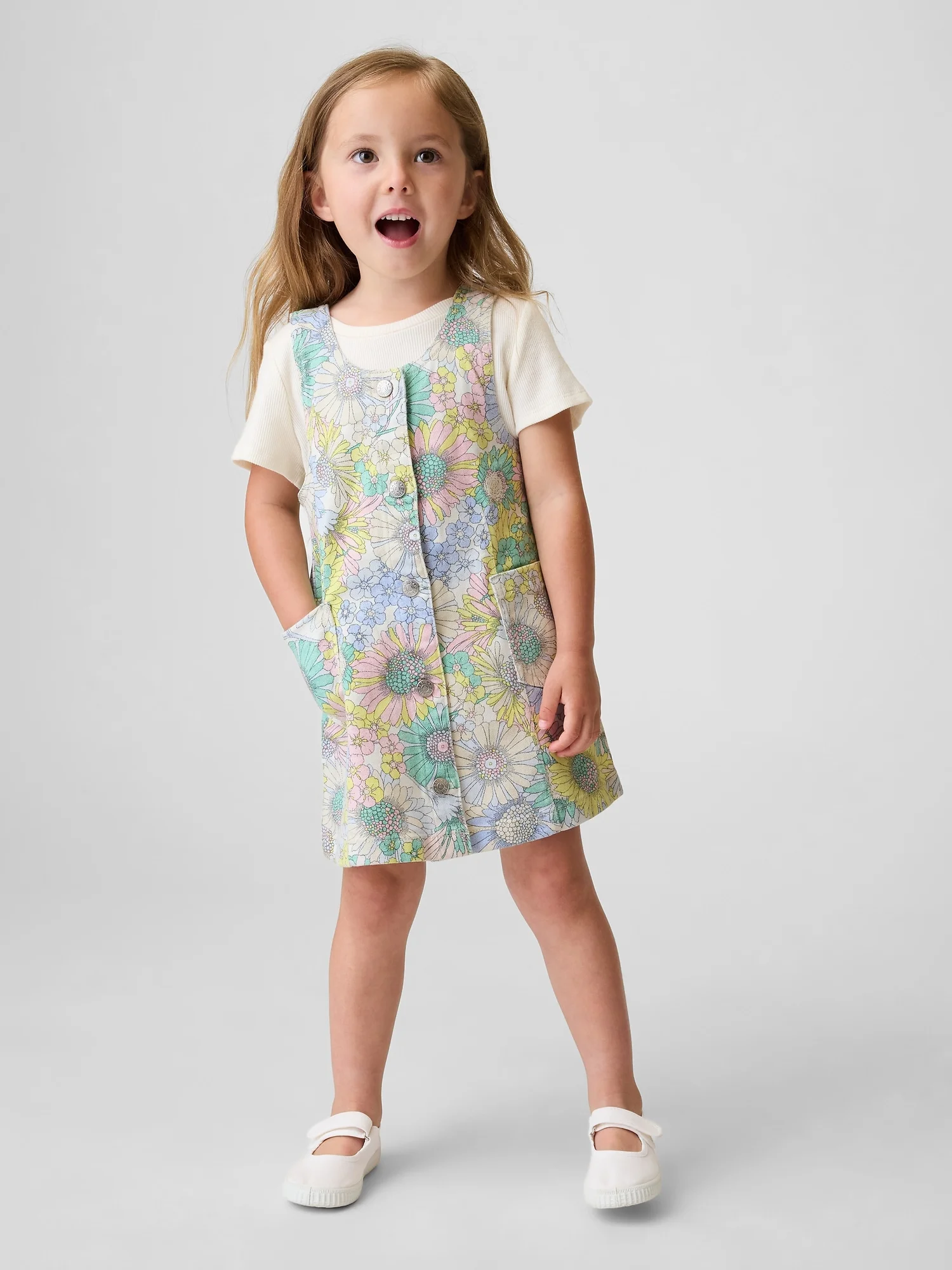 GAP Đầm Vải Em Bé Gái Toddler