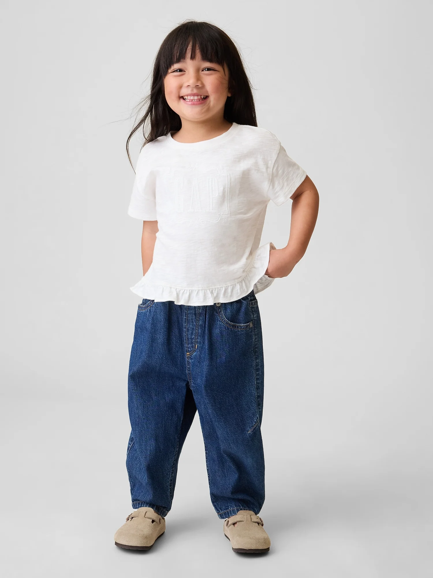 GAP Áo Thun Tay Ngắn Em Bé Gái Toddler