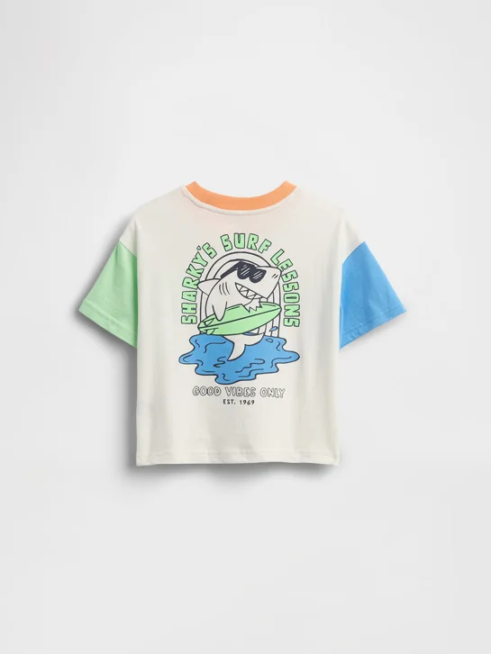 GAP Áo Thun Tay Ngắn Em Bé Trai Toddler