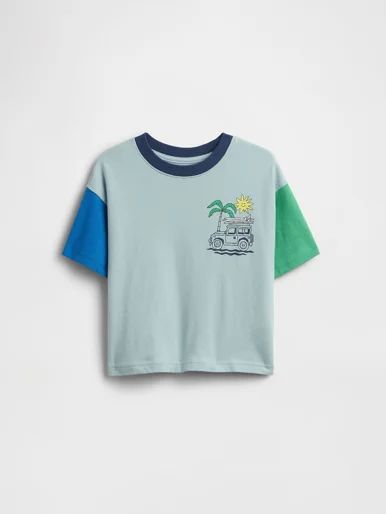 GAP Áo Thun Tay Ngắn Em Bé Trai Toddler