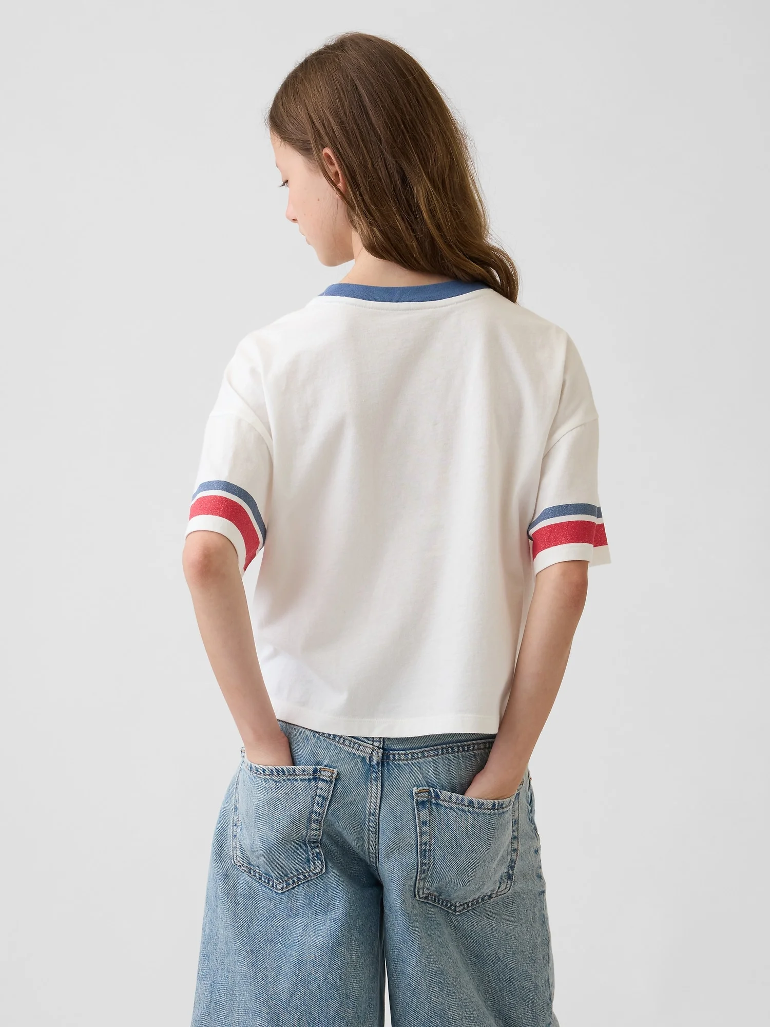 GAP Áo Thun Tay Ngắn Bé Gái - Oversized
