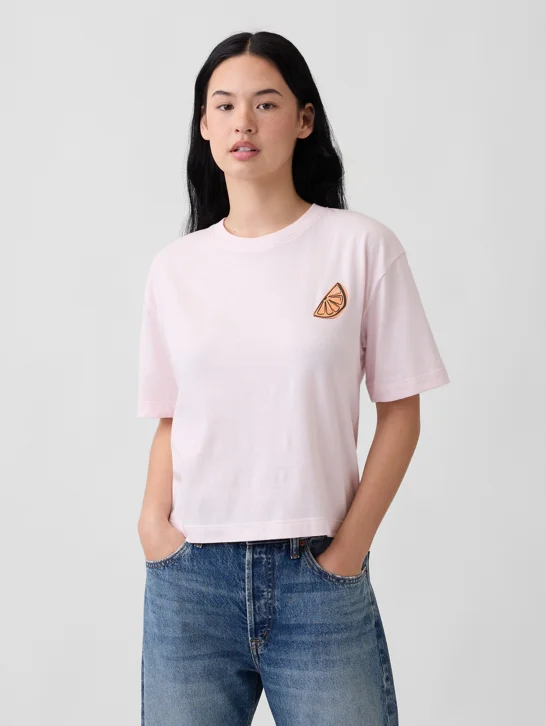 GAP Áo Thun Tay Ngắn Nữ