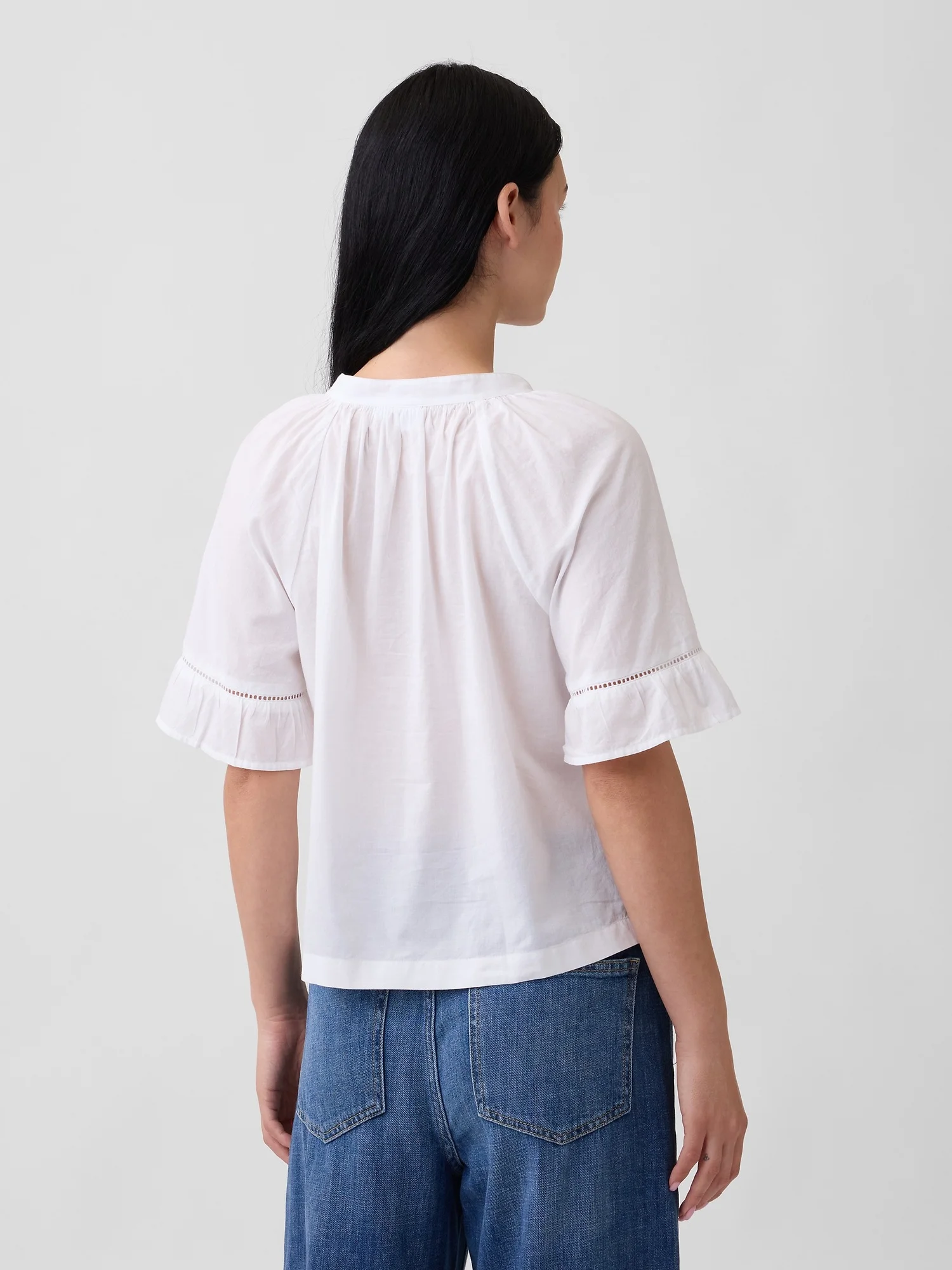 GAP Áo Sơ Mi Tay Ngắn Nữ - Relaxed