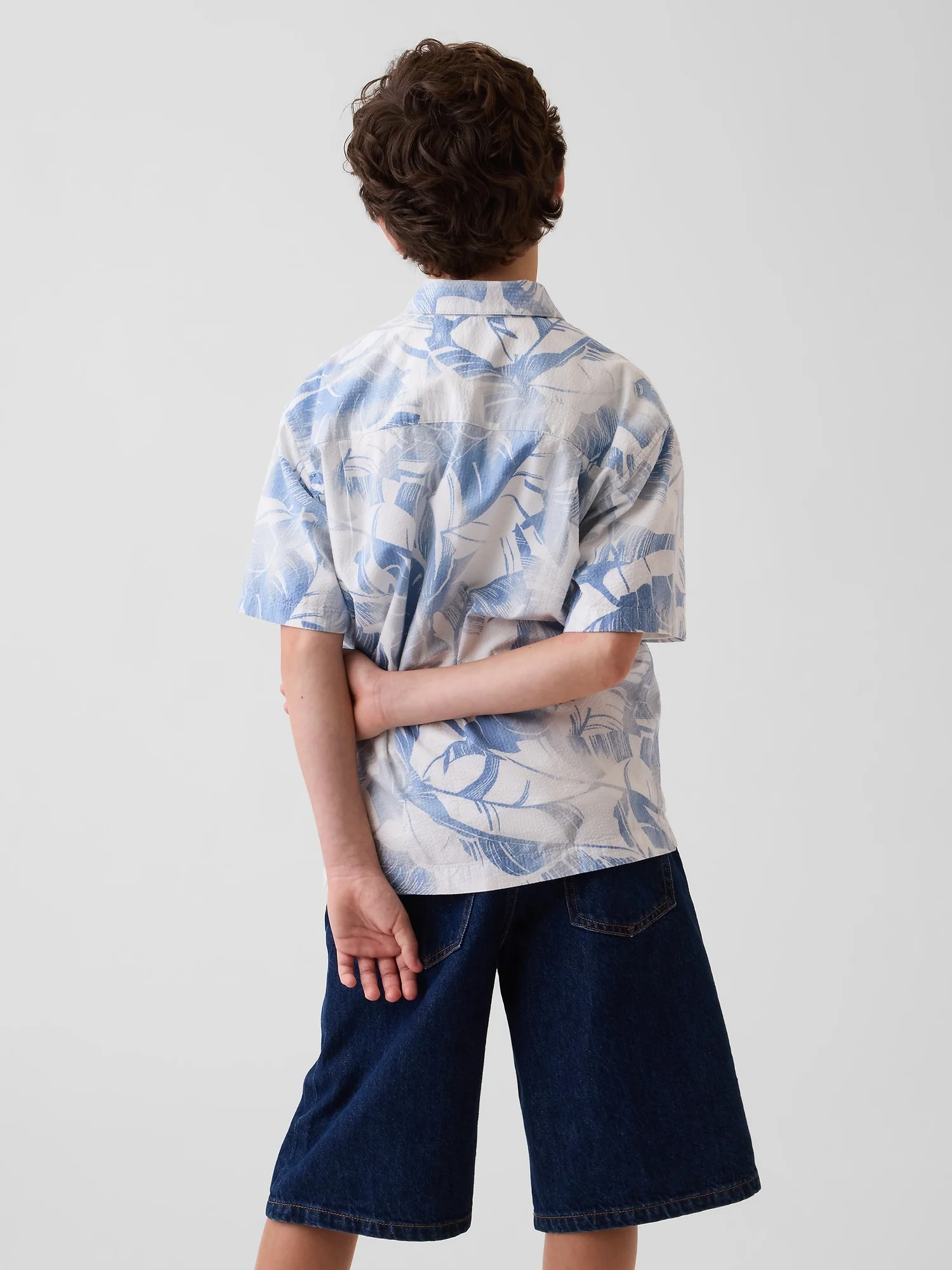 GAP Áo Sơ Mi Tay Ngắn Bé Trai - Relaxed