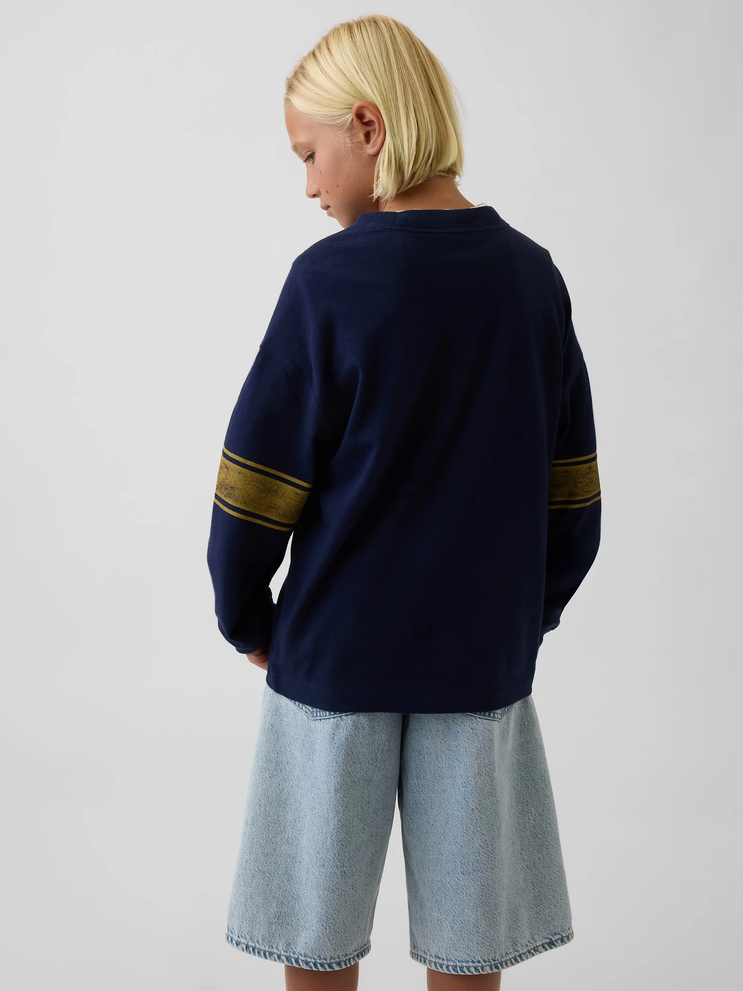 GAP Áo Thun Tay Dài Bé Trai - Logo - Oversized