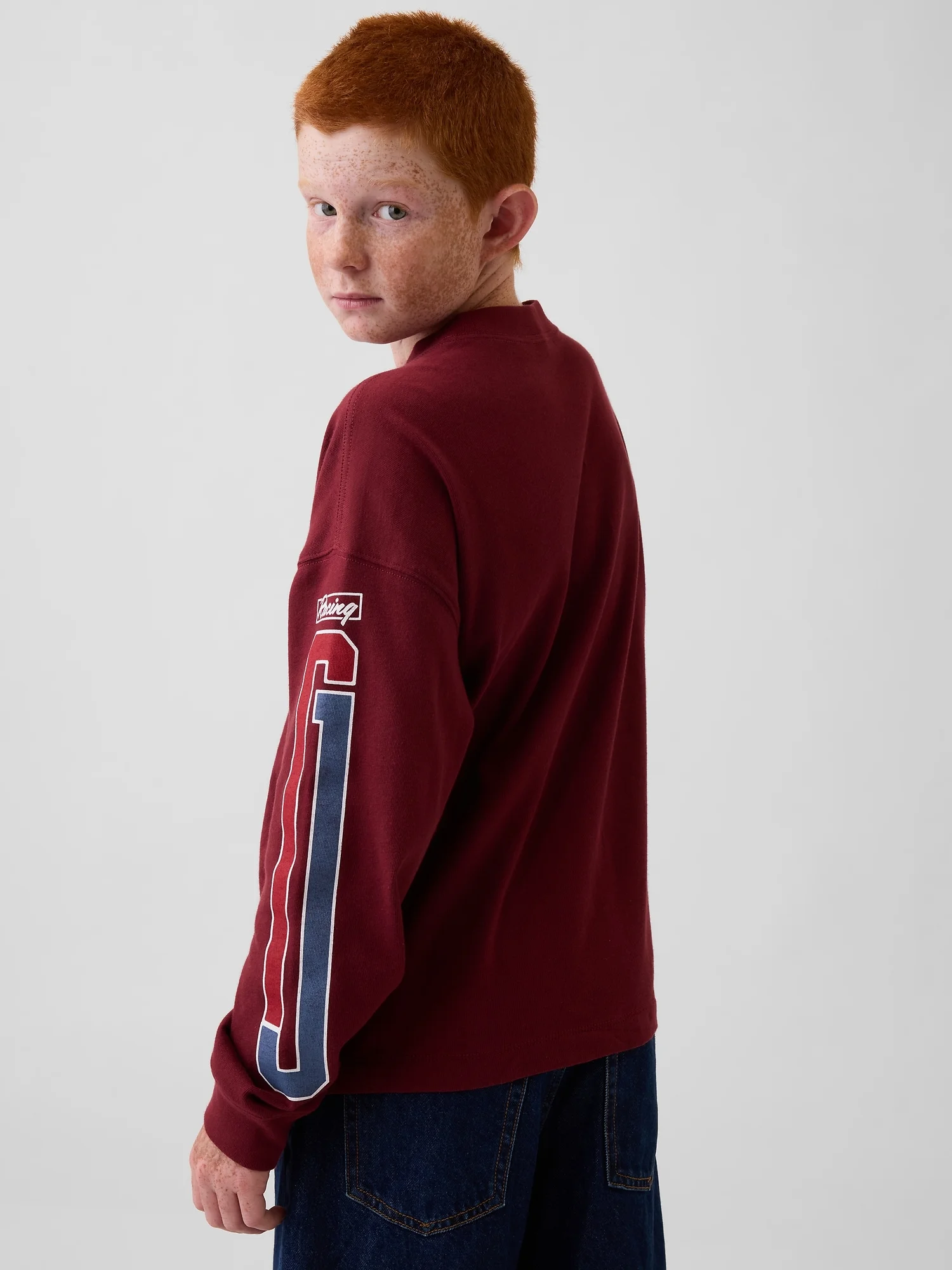 GAP Áo Thun Tay Dài Bé Trai - Logo - Oversized