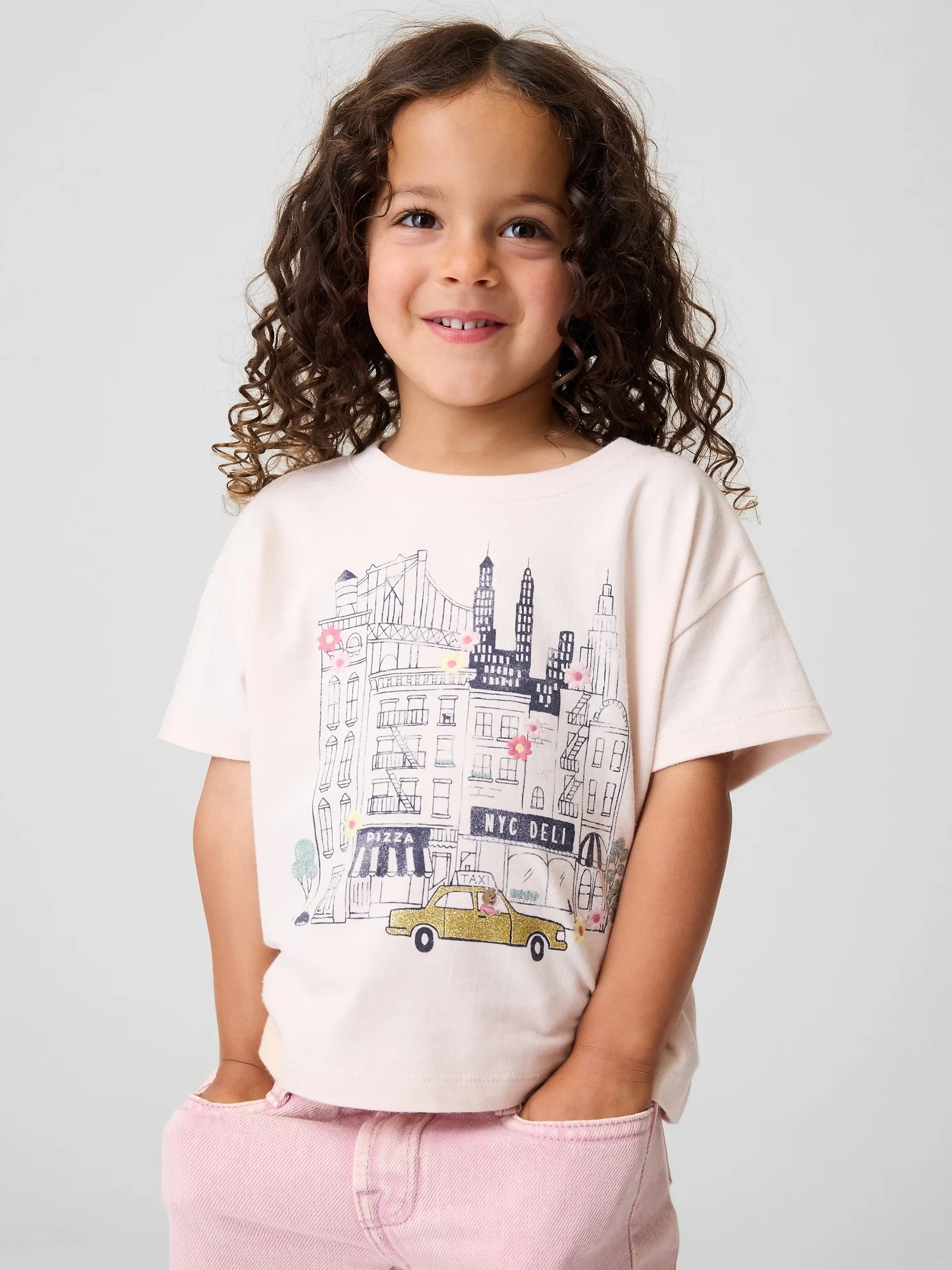 GAP Áo Thun Tay Ngắn Em Bé Gái Toddler