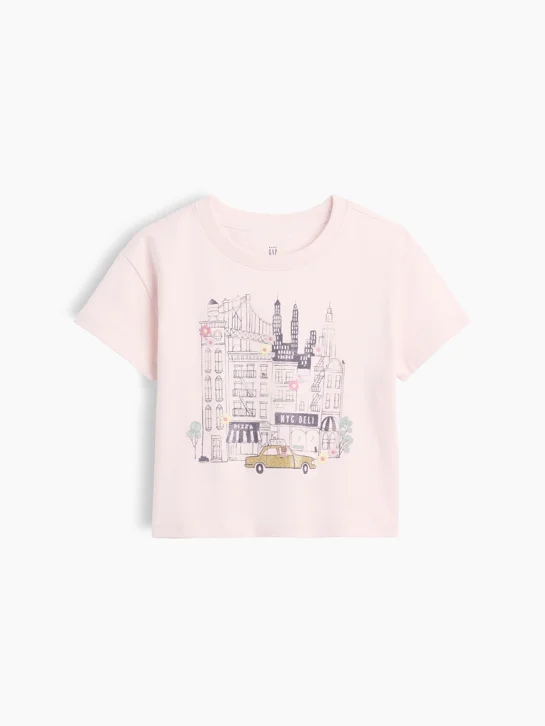 GAP Áo Thun Tay Ngắn Em Bé Gái Toddler