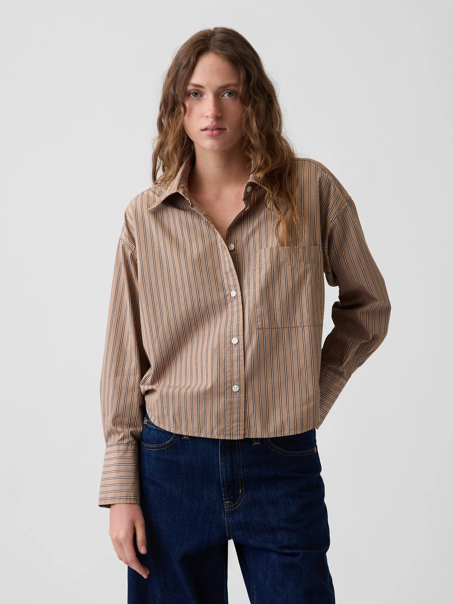 GAP Áo Sơ Mi Tay Dài Nữ - Oversized