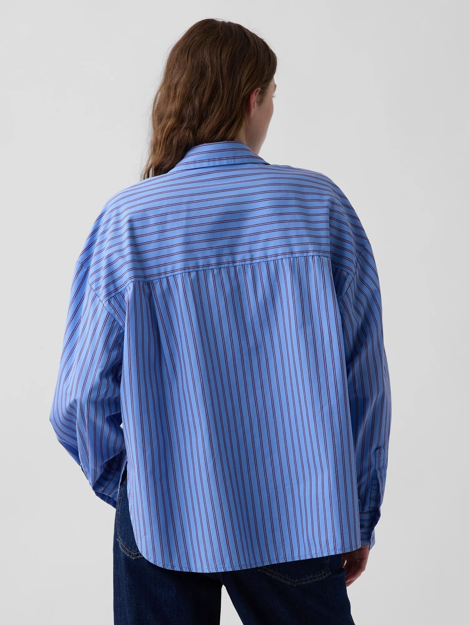 GAP Áo Sơ Mi Tay Dài Nữ - Logo - Oversized