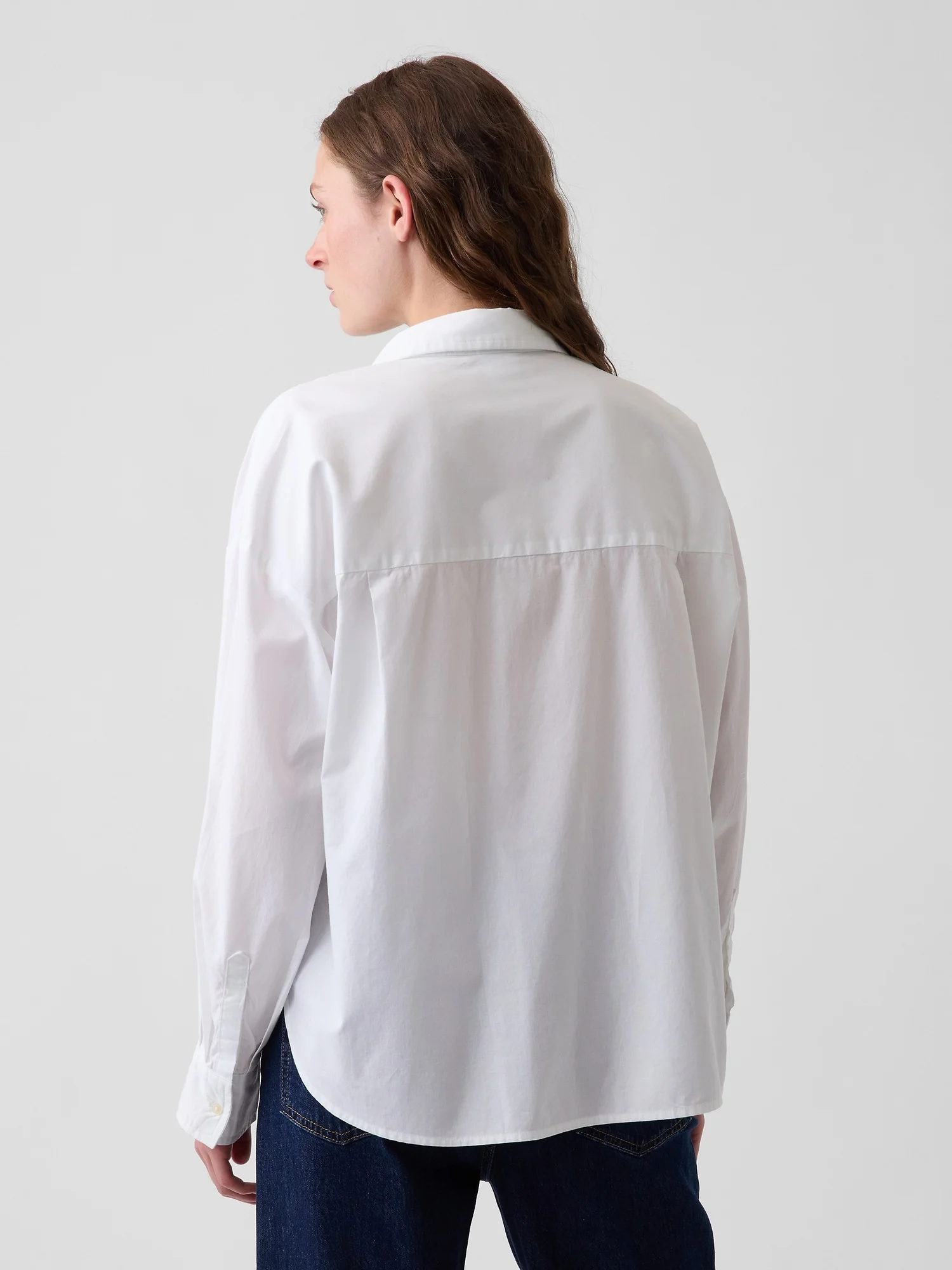 GAP Áo Sơ Mi Tay Dài Nữ - Logo - Oversized