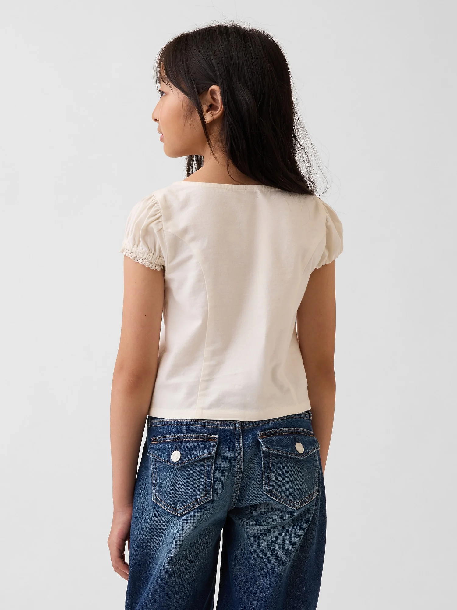 GAP Áo Sơ Mi Tay Ngắn Bé Gái