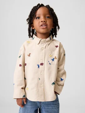 GAP Áo Sơ Mi Tay Dài Em Bé Trai Toddler - Big Shirt