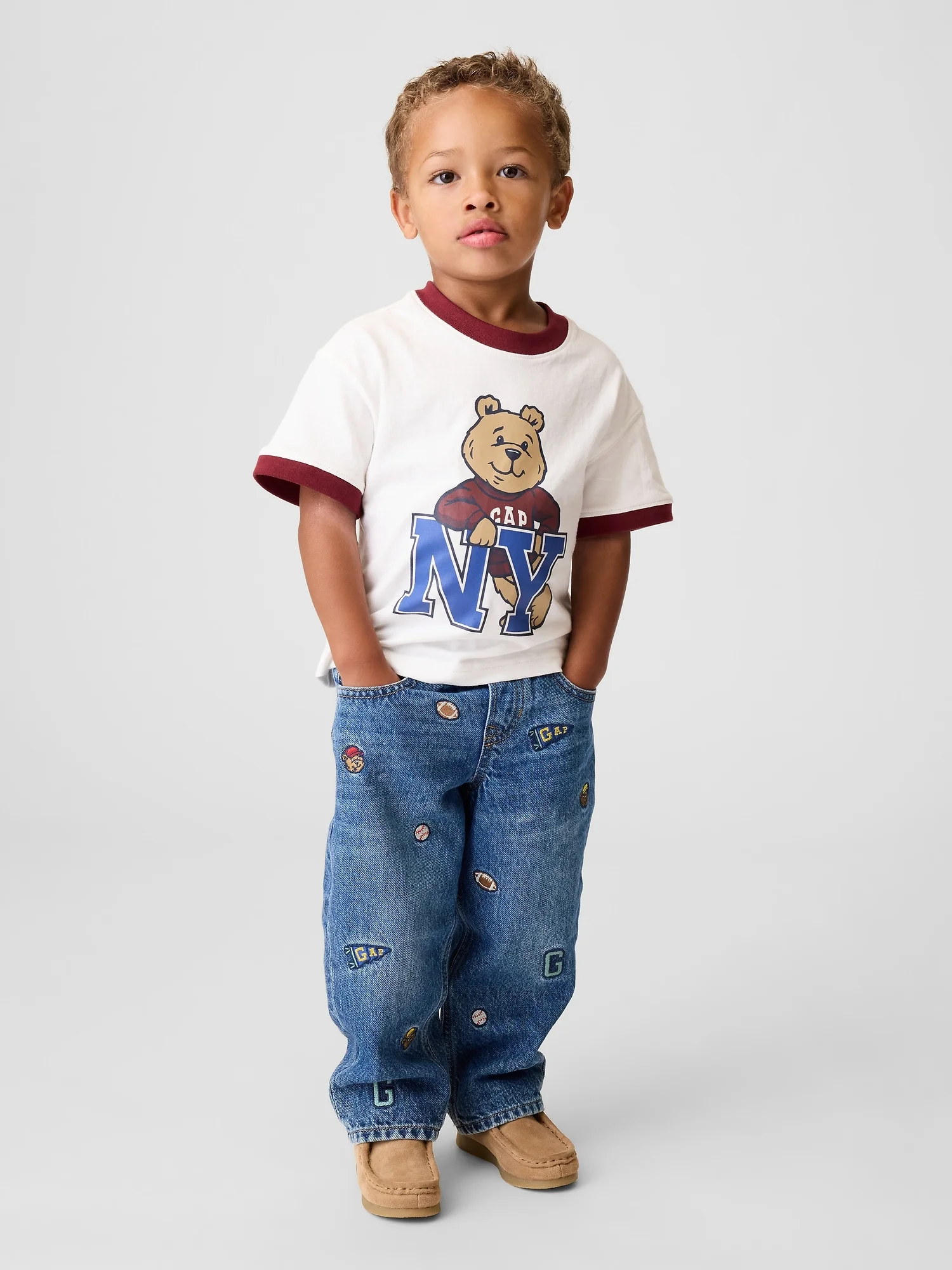 GAP Quần Jeans Em Bé Trai Toddler - Logo - Baggy