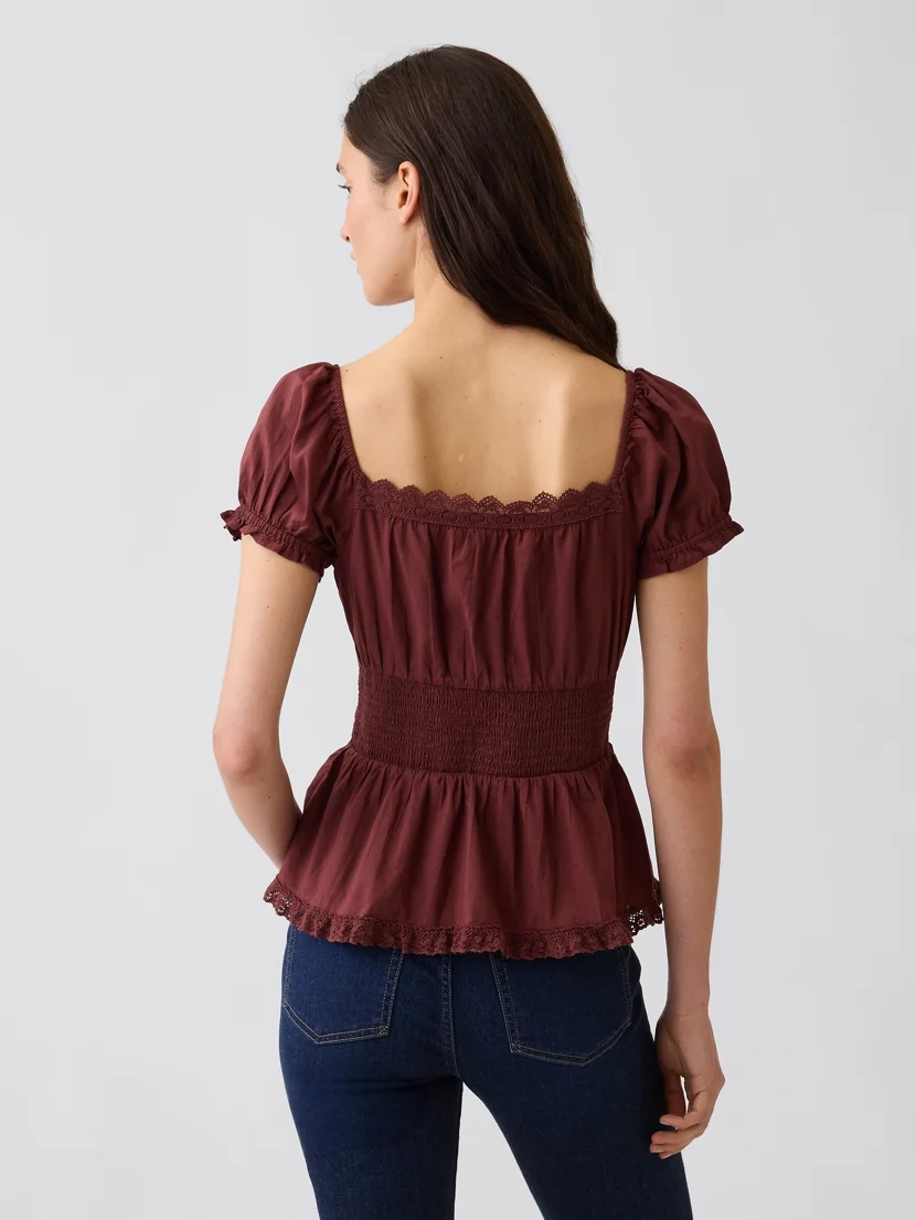 GAP Áo Sơ Mi Tay Ngắn Nữ