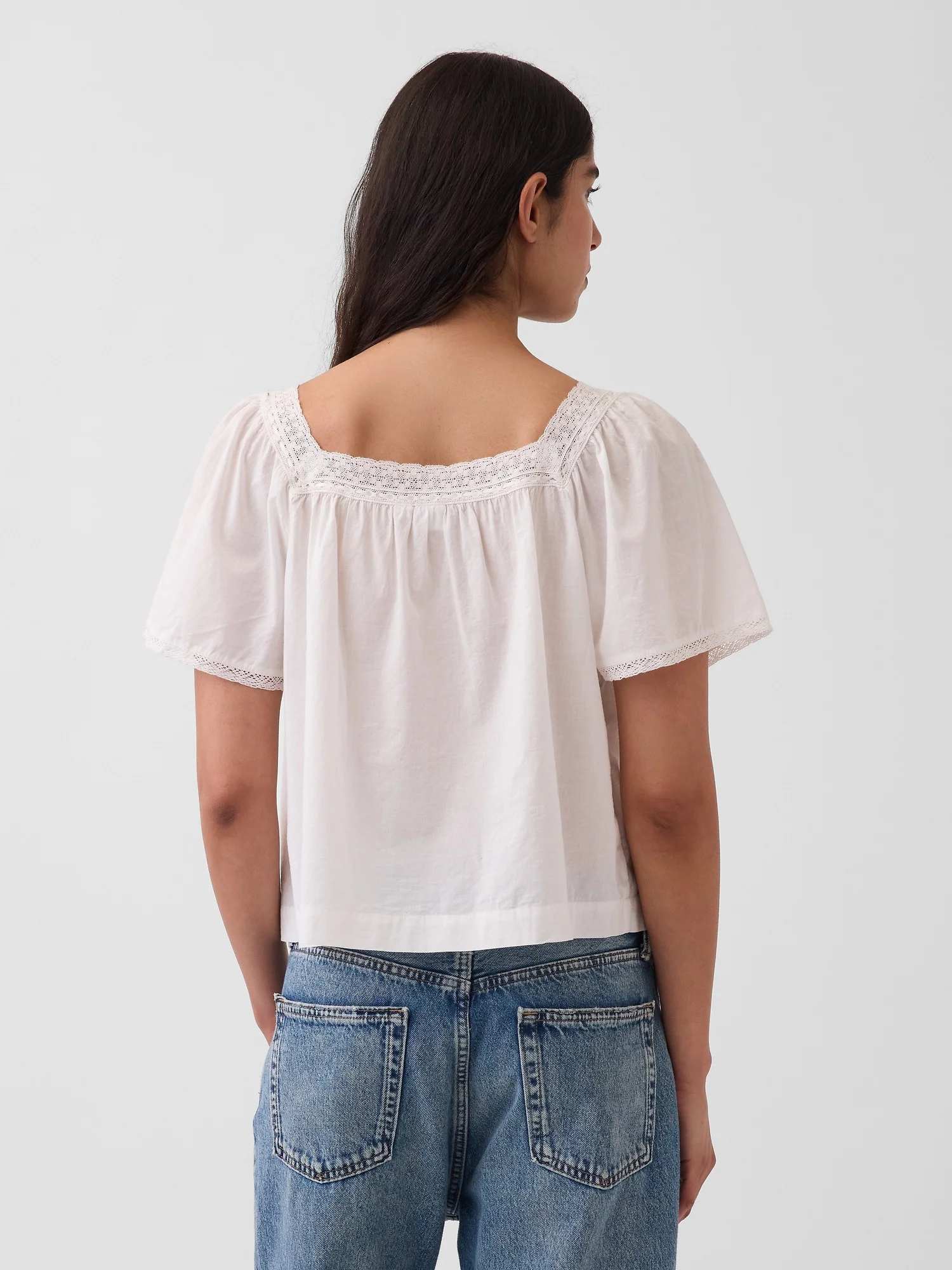 GAP Áo Sơ Mi Tay Ngắn Nữ